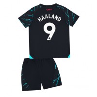 Dječji Nogometni Dres Manchester City Erling Haaland #9 Rezervni 2023-24 Kratak Rukav (+ Kratke hlače)